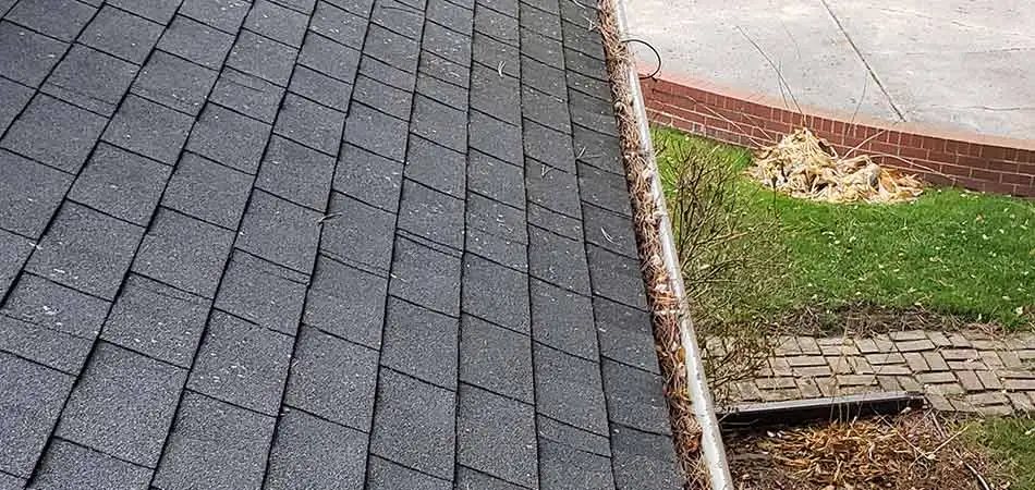 Pine needles are collecting in the gutters of this Midland home.